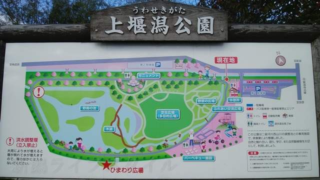 上堰潟公園のマップ