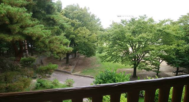 亀田公園の展望台から公園を眺めた風景