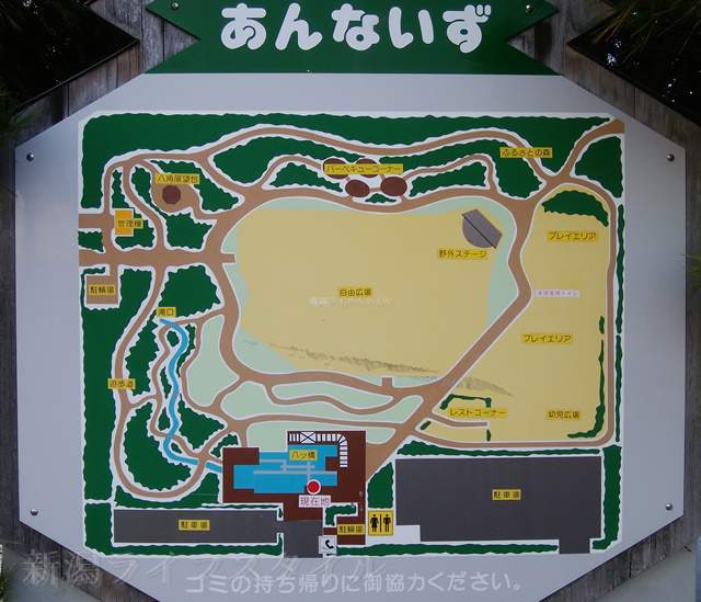 亀田公園入ってすぐにある全体マップ